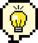 ひらめきを表す電球のアイコン